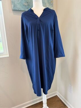 Chico's | Dresses | Chicos Linen Roll Tab Dolman Midi Dress | Poshmark